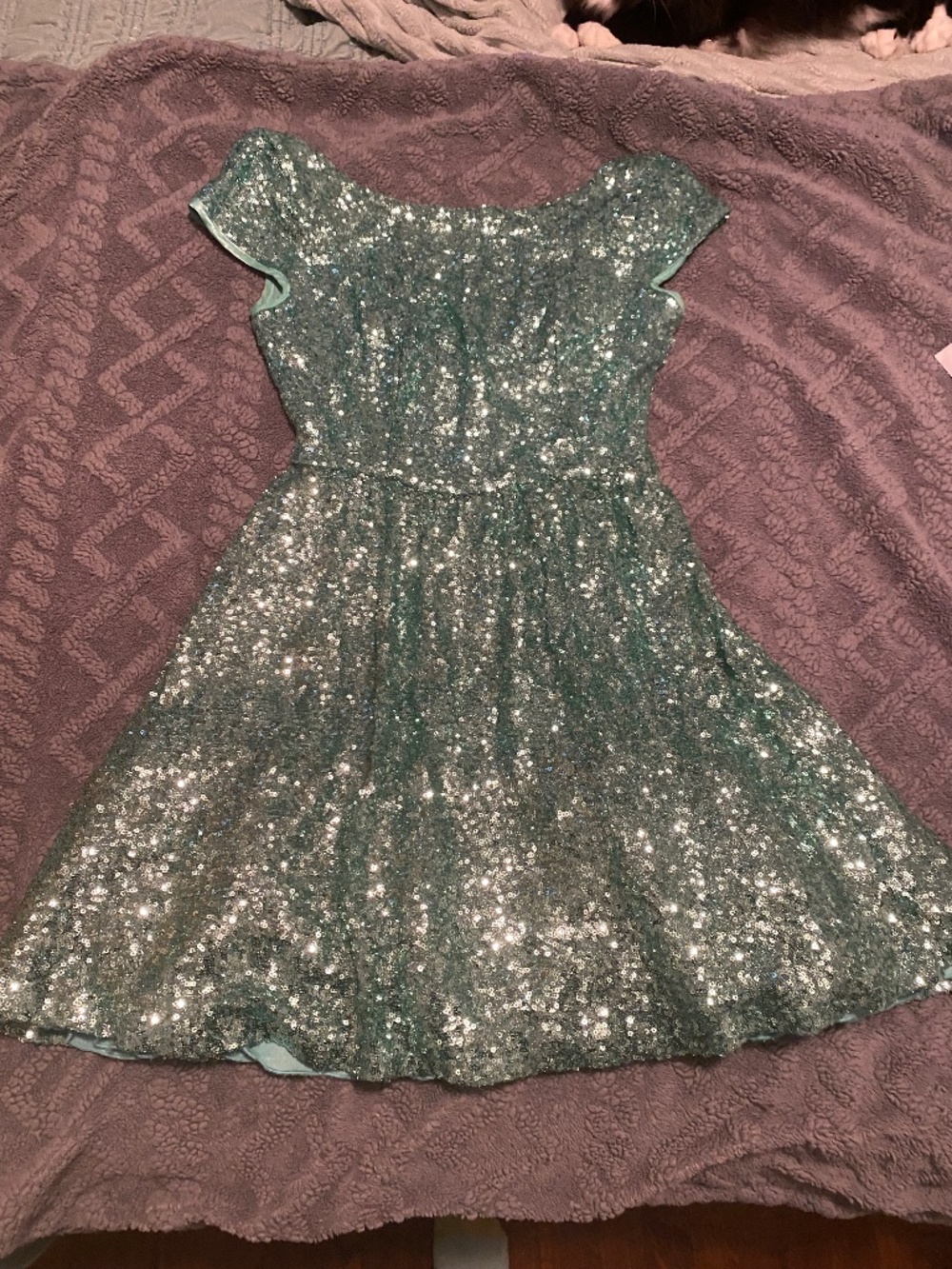 Teal sparkly dress
